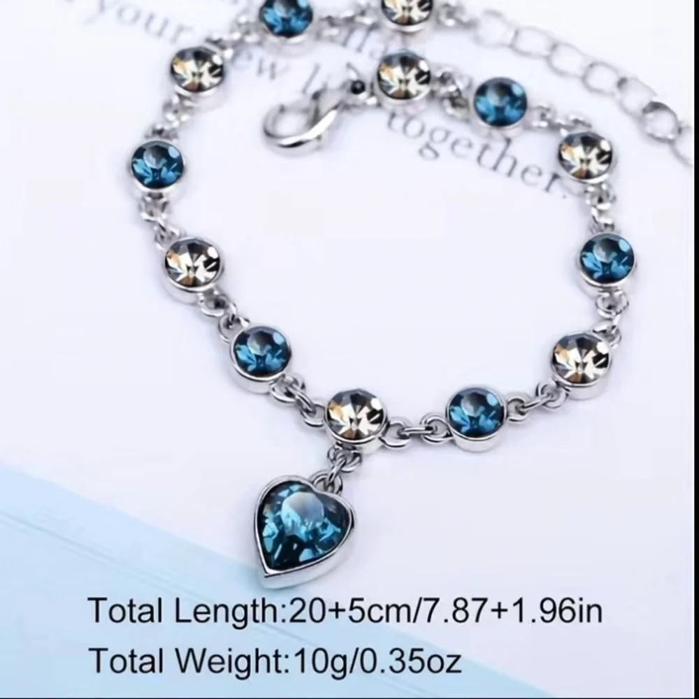 Blue Sapphire Heart Bracelet